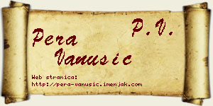 Pera Vanušić vizit kartica